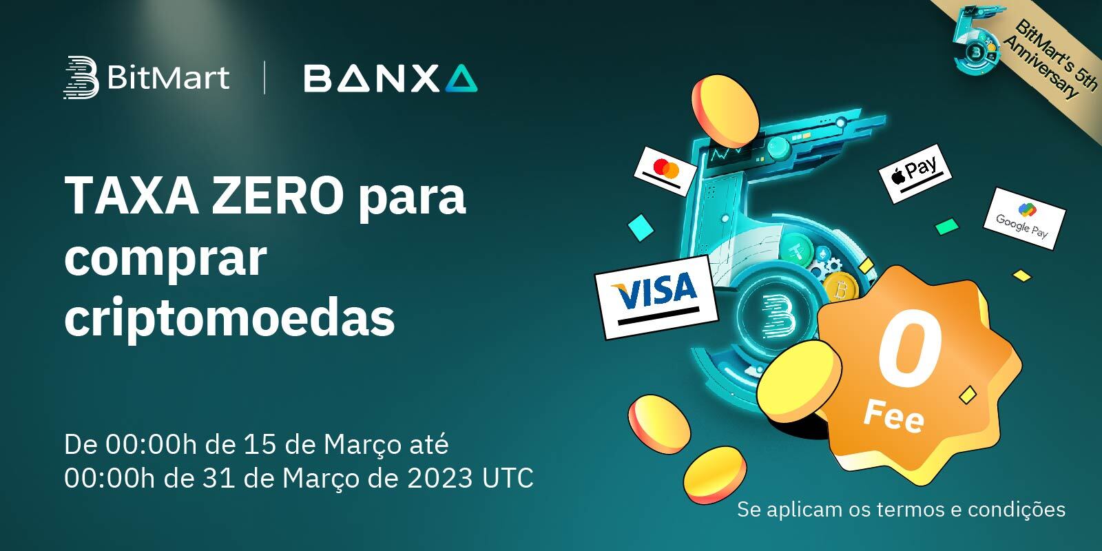 Taxa ZERO de gateway para todos os pagamentos usando cartão com Banxa –  BitMart