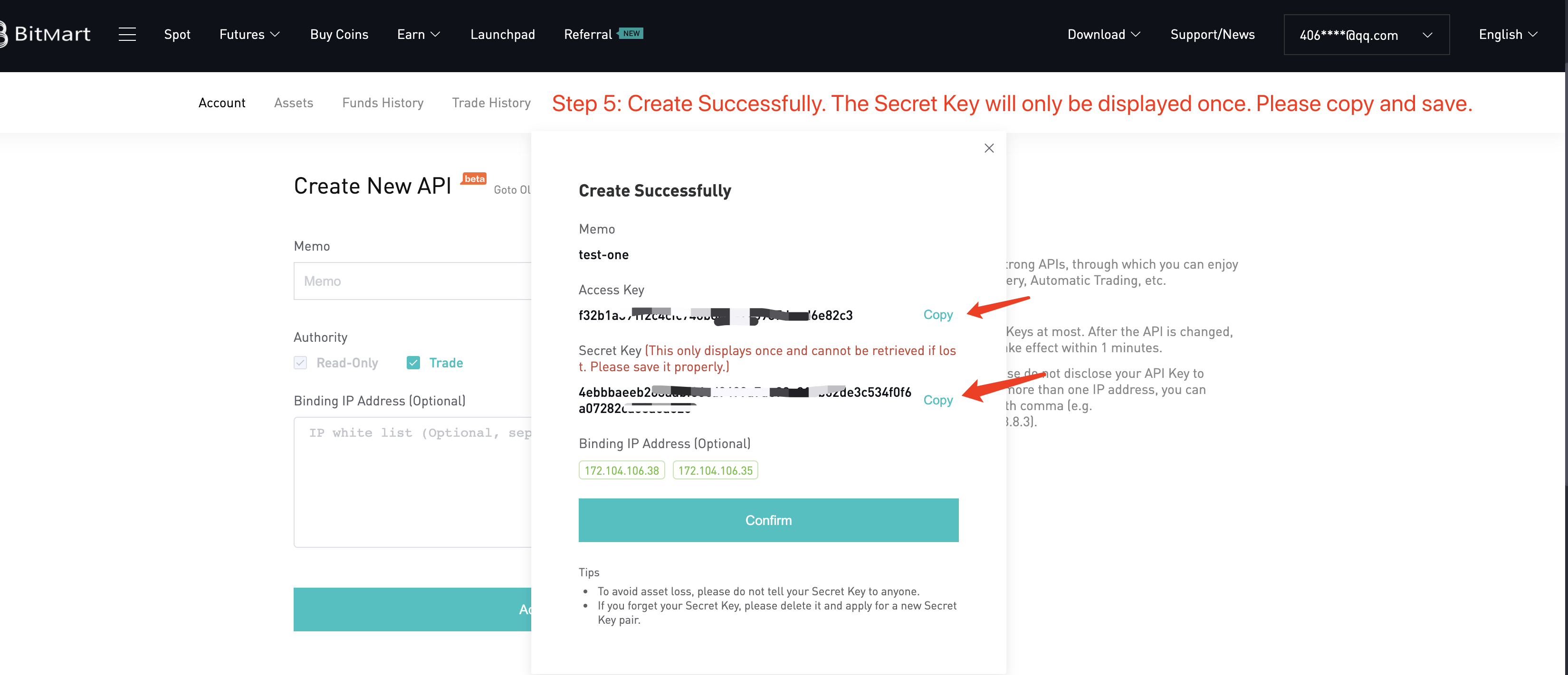 API Key Creation and Broker Trading Guide – BitMart