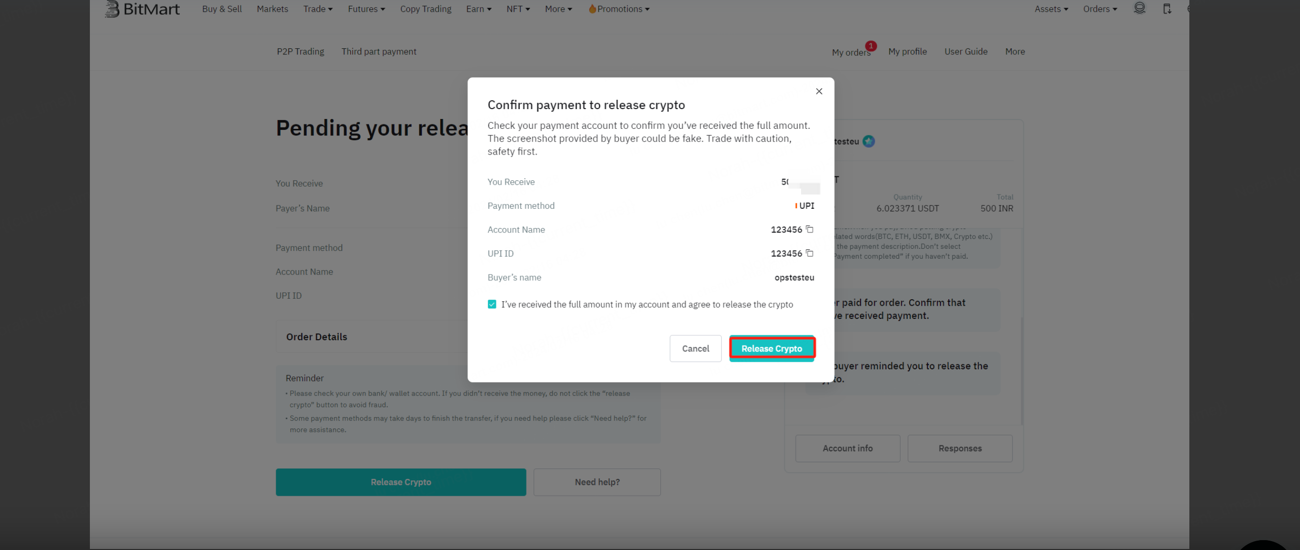 How to Sell Cryptocurrency on BitMart P2P Website – BitMart